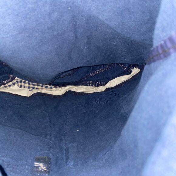 Vintage 90s Mickey Unlimited Disney Canvas Backpack Blue Gingham Patches - Picture 9 of 10